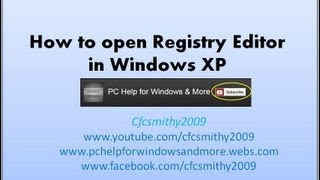 How to open Registry Editor in Windows XP [upl. by Alyar124]