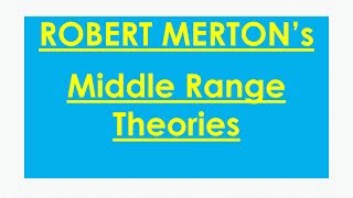 Sociology for UPSC  ROBERT MERTON  Middle Ranged Theories  Lecture 81 [upl. by Miltie]