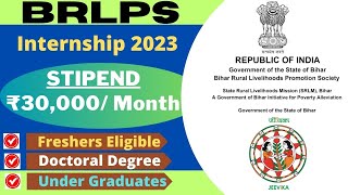 BRLPS Internship 2023  Stipend ₹30000 Month  Freshers  Doctoral Degree  Under Graduates [upl. by Adym358]