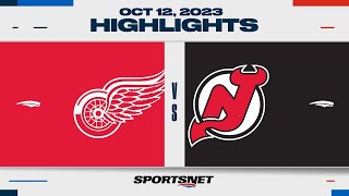 NHL Highlights  Red Wings vs Devils  October 12 2023 [upl. by Ynnam]