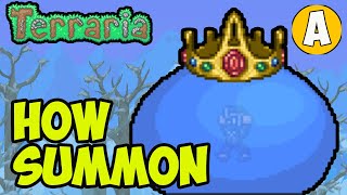 Terraria 1449 How To Summon King Slime EASY 3 WAYS  Terraria how to get King Slime spawner [upl. by Elimay222]