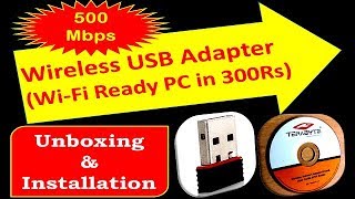 500M Mini Wireless USB Adapter TERABYTE Unboxing amp Installation [upl. by Nonnerb]