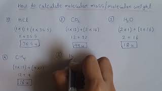 How to calculate molecular massmolecular weight [upl. by Conias]