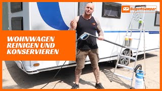 Wohnwagen  Wohnmobil außen reinigen und versiegeln  Nie wieder Waschbürste  DIYTipp [upl. by Philoo]