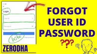 Zerodha का User ID और Password कैसे पता करें  Forgot Zerodha User ID and Password [upl. by Gillman]