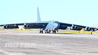 B52H Stratofortress Take Off from Morón Air Base Spain in support of Bomber Task Force Europe [upl. by Lydie]