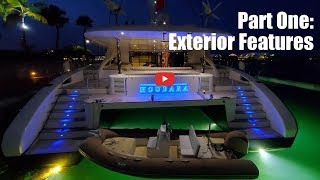 Walkthrough of a Sunreef 82 catamaran for sale Houbara Part 1 Exterior Features [upl. by Allicsirp]