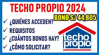 TECHO PROPIO 2024 Todo lo que tienes que saber Bono Habitación Familiar Requisitos y postulación [upl. by Cuhp]