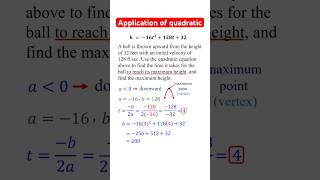 Applications of quadratic equations algebra quadraticfunction [upl. by Ronnica]