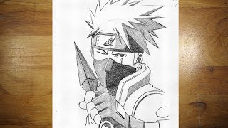 How to Draw Kakashi Hatake With Kunai Drawing Anime Step by Step [upl. by Adnwahsal]