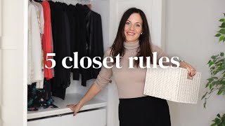 How To ORGANIZE Your Closet Like A PRO 5 Minimalist Rules Of Closet Organization [upl. by Jemmy974]