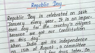 Essay on Republic day in english writing [upl. by Wendie]