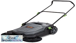 VEVOR Walkbehind Hand Push Floor Sweeper 256quot Sweeping Width Floor Sweeper Manual Review [upl. by Aifos]