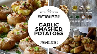 Easy GARLIC SMASHED POTATOES recipe [upl. by Regen]