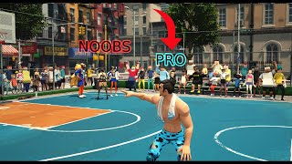 3on3 freestyle 1 PRO VS 3 NOOBS Crazy Game [upl. by Bajaj808]