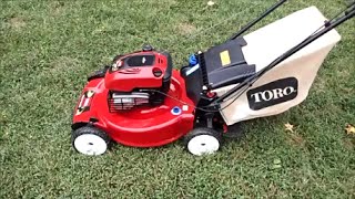 Toro Personal Pace Lawn Mower Model 20332  Oil Change Sharpen Blade Final Start  Sept 25 2016 [upl. by Corley]