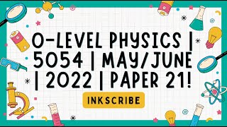 OLevel physics  5054  MayJune  2022  Paper 21 [upl. by Bartholomeus85]