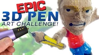 EPIC 3D PEN ART CHALLENGE [upl. by Airdnaed339]