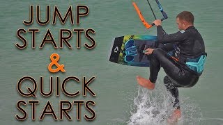 Jump Starts and Quick Starts twintip kiteboard tutorial [upl. by Capwell]