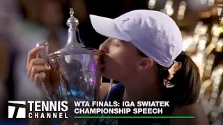 Iga Swiatek Ecstatic In Victory WTA Finals Champion Speech [upl. by Tanaka]