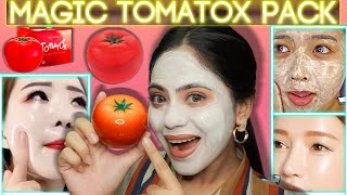 Testing Viral Korean Magic Tomatox Massage pack  Cute Korean products  Does it Works 🤔 [upl. by Lanti]