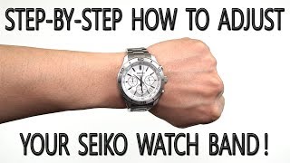 How To Adjust Your Seiko Watch Band The Easy Way Under 5 Minutes 4K [upl. by Narcho]