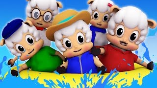 five little sheep  jumping on the bed  3d rhymes  preschool animal songs by Farmees [upl. by Florenza]