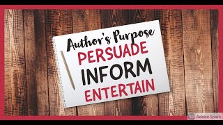 Authors Purpose Song  PIE  Persuade Inform Entertain [upl. by Lucille]