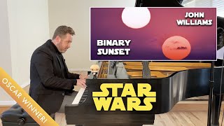 John Williams Binary Sunset  Star Wars piano cover with film [upl. by Ahseel122]