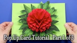 Flower Pop Up Card Tutorial Part 1 of 3 [upl. by Mazurek]