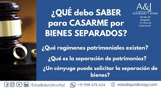 👉REGÍMENES PATRIMONIALES en el PERÚ ¿QUÉ REGÍMENES EXISTEN [upl. by Schmeltzer]