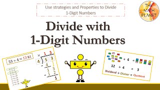 Divide with 1 digit numbers  Long Division  Grade 4 [upl. by Hnirt]