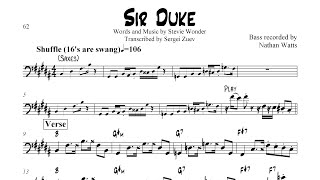 Stevie Wonder  Sir Duke  REVISED Bass Transcription [upl. by Decima782]