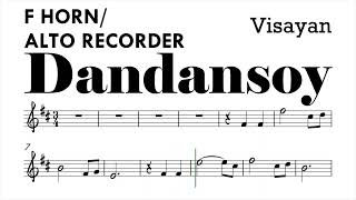 Dandansoy Alto Recorder F Horn Sheet Music Backing Track Play Along Partitura [upl. by Steward]