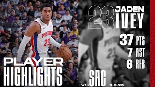 HIGHLIGHTS Jaden Ivey Has CareerHigh 37 PTS vs Kings [upl. by Neerroc]