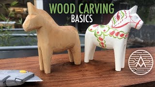 Wood Carving Basics  How to Carve a Swedish Horse [upl. by Aidnac770]