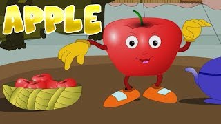 Apple Fruit Rhymes  English Rhymes  Popular Rhymes For Children  Apple Poems [upl. by Adniuqal130]