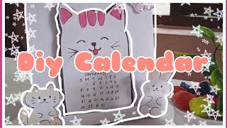 Cute calendar making Diy calendar making Cute desk decor desk decor malayalam keerthana3142 🐱🐰 [upl. by Dimmick686]