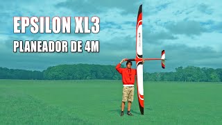 Planeador Epsilon XL3 4 metros de ala  Primer vuelo y explicación de la electrónica a bordo [upl. by Elias886]