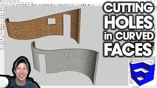 How to CUT HOLES in Curved Walls in SketchUp [upl. by Charters944]