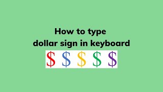 How to type dollar sign in computer keyboard [upl. by Haukom133]