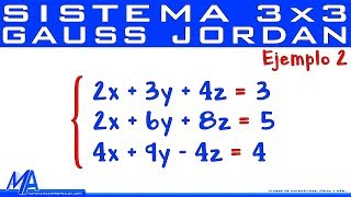 Sistema de Ecuaciones Lineales 3 X 3 Ejercicio 1 [upl. by Tireb]