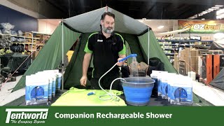 Companion rechargeable shower  demonstration and inclusions [upl. by Kcirted839]