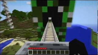 Minecraft Roller Coaster  Creeper Statue  City Craft Server IP in description [upl. by Benis]