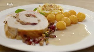 Kalkoenrollade met veenbessen en appelcrumble [upl. by Norton45]