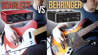 Focusrite Scarlett Solo 3rd Gen vs Behringer UPhoria UM2  Guitar and Bass Examples [upl. by Eustacia476]