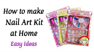 DIY Cute Nail Art Kit  How to make Nail Art Kit at home  Homemade Nail Art Kit  Paper Craft [upl. by Zsuedat]