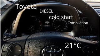 Toyota extreme DIESEL cold start compilation 21C amp more 2 [upl. by Burlie]