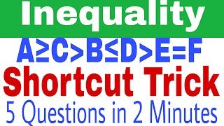 Inequality Reasoning Tricks  For Bank PO Clerk  Hindi  Part1 [upl. by Naeruat]