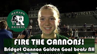 Ramapo 3 Northern Highlands 2 OT  HS Girls Soccer  Bridget Cannon Golden Goal [upl. by Ingvar]